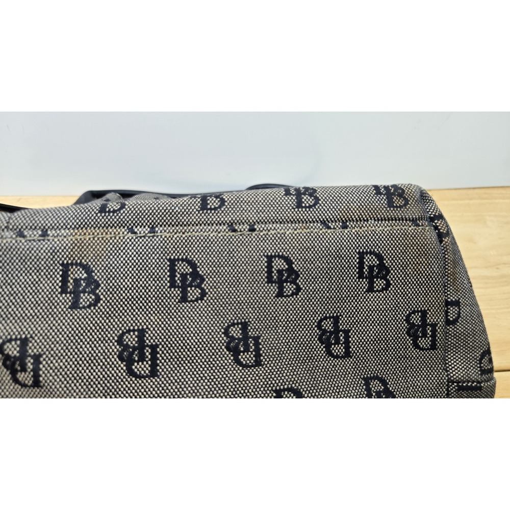 Vintage Dooney & Bourke  Signature Monogram Canvas Tote Bag Black/Grey,‎ Medium - Picture 12 of 16